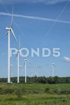 Wind turbine in Northern New York,Lowville, New York, United States of America Stock Photos