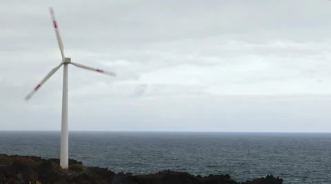 Wind turbine oceanfront. Stock Footage 67381510