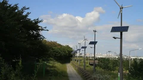 Wind turbine in park Stock Footage 12693964