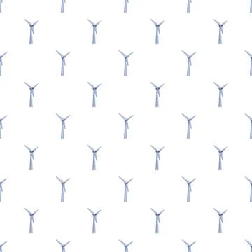 Wind turbine pattern creating renewable energy concept background Ilustración de archivo