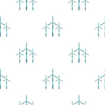 Wind turbine pattern seamless Stock Illustration