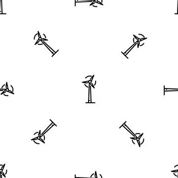 Wind turbine pattern seamless Stock Illustration