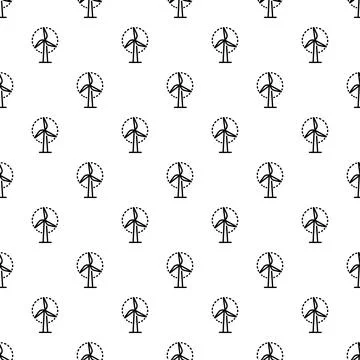 Wind turbine pattern seamless vector Stock Illustration