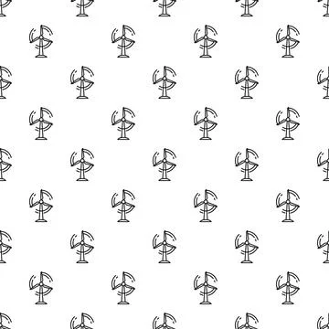 Wind turbine pattern on white background for renewable energy Stock Illustration