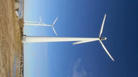 Wind turbine in portrait mode Stock Footage