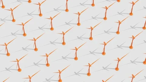 Wind turbine power generation wind power plant pattern high quality 4k video Stock Footage 151019306