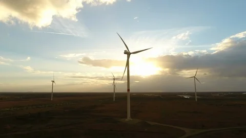 Wind Turbine Pull Back Aerial 4k Stock Footage 93516894