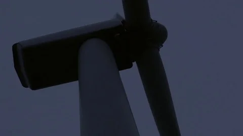 Wind Turbine with Red Beacon County Fermanagh Northern Ireland Stock Footage 71312168