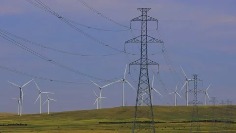 Wind Turbine Renewable Energy Alberta Video stock 166328743
