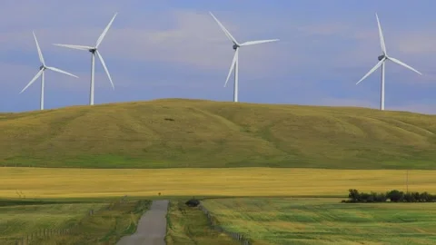 Wind Turbine Renewable Energy Alberta Video stock 166328920
