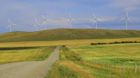 Wind Turbine Renewable Energy Alberta Video stock 166329110