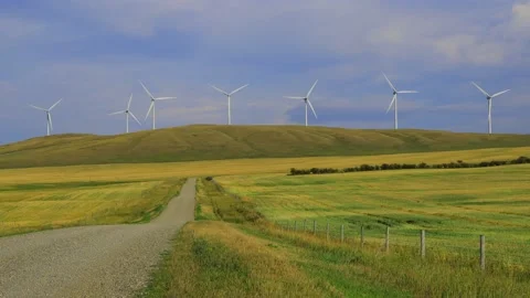 Wind Turbine Renewable Energy Alberta Video stock 166329258