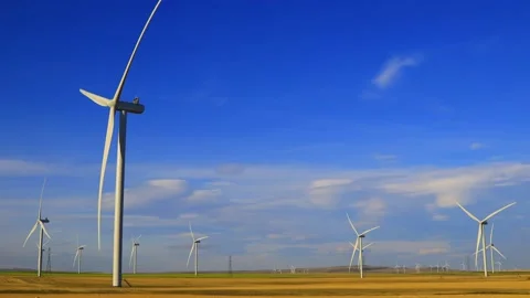 Wind Turbine Renewable Energy Alberta Video stock 166329593