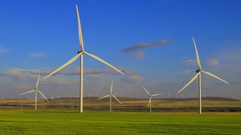 Wind Turbine Renewable Energy Alberta Video stock 166329955