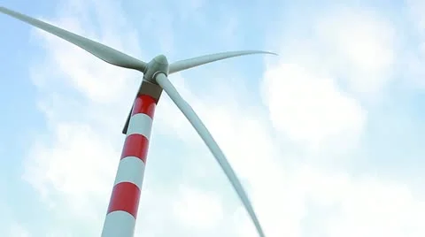 Wind turbine - renewable energy source (front view) Stock Footage 11331372