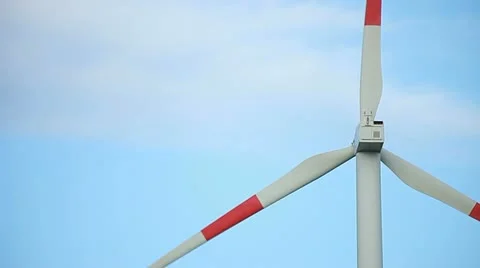 Wind turbine - renewable energy source (back view) Stock Footage 11331899