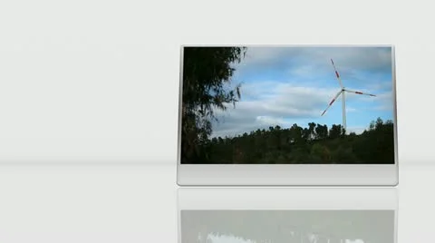 Wind turbine - renewable energy source (frame on white background)) Stock Footage 11332679