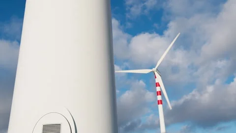 Wind turbine rotates with the wind Stock Footage 276837940