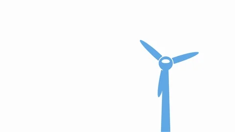Wind turbine with rotating blades Stock Footage 126690930