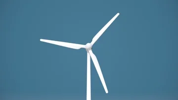 Wind turbine with rotating blades front view loop Stock-Footage 85996749