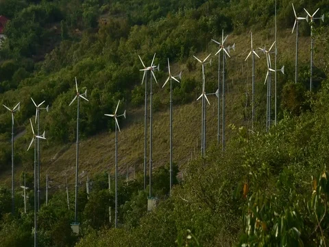 Wind turbine at Samae beach Koh Larn, Paattya, Thailand Stock Footage 77409173