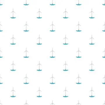 Wind turbine seamless pattern for clean energy concepts Stock Illustration