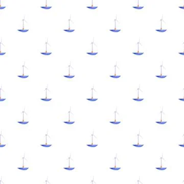 Wind turbine seamless pattern representing clean energy Illustrazione stock