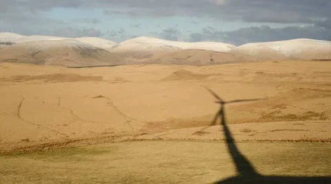 Wind turbine shadow Stock Footage 22018569