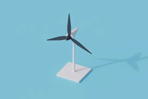 Wind turbine single isolated object. 3d render illustration イラスト素材