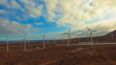 Wind Turbine as a source of alternative energy Stock Footage 56356991