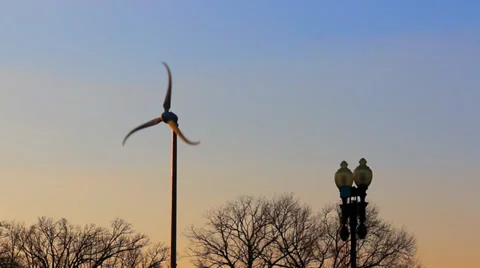 A wind turbine is spinning. Stock Footage 36150333
