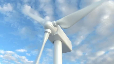 Wind Turbine Spinning In The Wind Renewable Green Energy.Sustainable Electricity Stock Footage 274099858