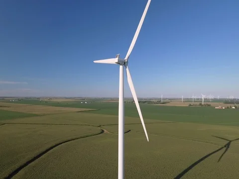 Wind Turbine in Summer 1 Stock Footage