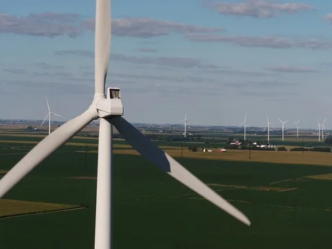 Wind Turbine in Summer Close3 Stock Footage 84828992