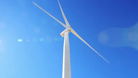Wind turbine in sun flare. Stock Footage 220063074