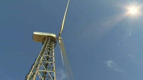 Wind Turbine with Sun Stockbeeldmateriaal 584923