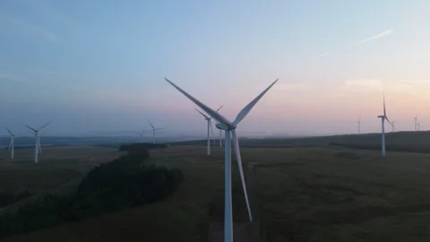 Wind Turbine Sunrise Stock Footage 299348232