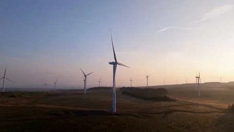 Wind Turbine Sunrise Stock Footage 299414962