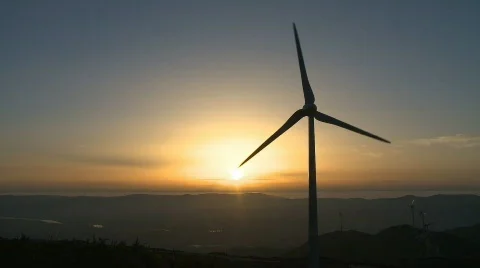 Wind Turbine Sunset  動画素材 360325