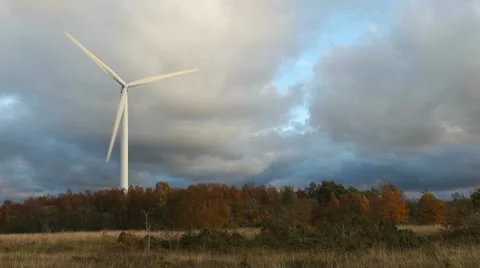 Wind Turbine at sunset Stock Footage 10573181