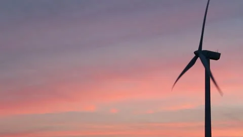 Wind Turbine at Sunset Video stock 11212280