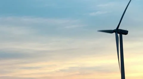 Wind Turbine at Sunset Video stock 11244491