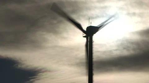 Wind Turbine Sunset Stock Footage 48483321