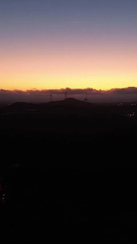 Wind Turbine on Sunset Stock Footage 280262862