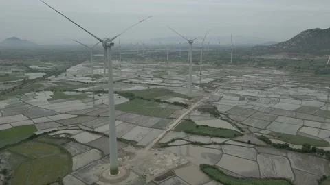 Wind Turbine Tower Construction To Generate Renewable Energy Stock Footage 153230271