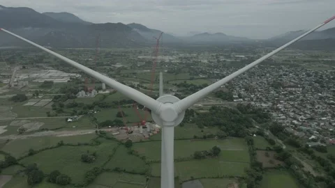 Wind Turbine Tower Construction To Generate Renewable Energy Stock Footage 153230848