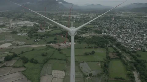Wind Turbine Tower Construction To Generate Renewable Energy Stock Footage 153231009
