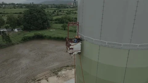 Wind Turbine Tower Construction To Generate Renewable Energy Stock Footage 153232454