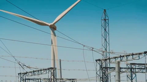  wind turbine turning in the wind Video stock 79424726