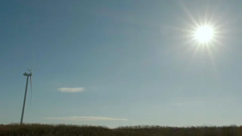 Wind Turbine Under the Bright Sun Stock Footage 282927342